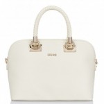 handbag bianca con dettagli oro