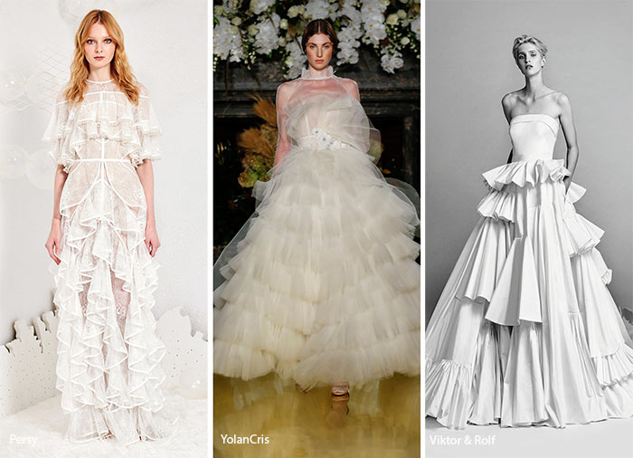 Abiti da sposa a balze moda inverno 2017