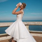 Abito da sposa corto davanti e dietro lungo 2017 Alessandra Rinaudo mod Beatrice