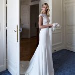 Abito da sposa scivolato 2017 Alessandra Rinauto mod Bletilla