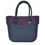 Borsa O Bag blu con bordo in lana