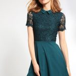 Vestito con colletto e top in pizzo in saldo