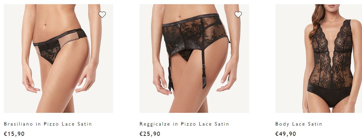 Brasiliano reggicalze e body Intimissimi linea Lace Satin