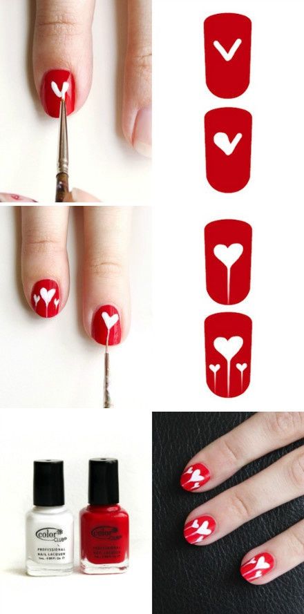 Facile Tutorial Nail Art romantiche San Valentino