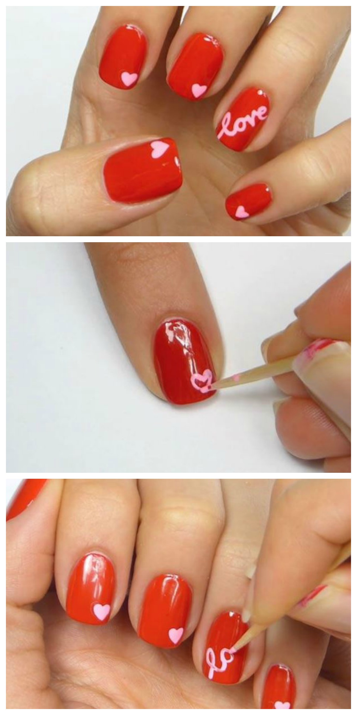 Immagine Tutorial Nail Art romantica San Valentino