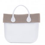 O bag con bordo in lino delave