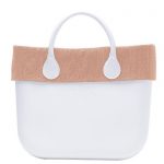 O bag con bordo in lino delave rosa phard