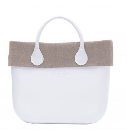 O bag con bordo in lino delave