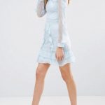 Abito corto con maniche lunghe da cerimonia primavera estate 2017