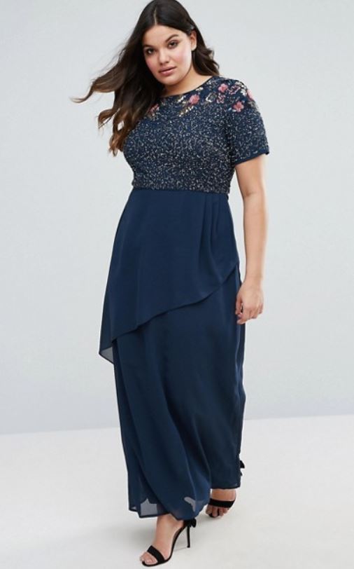 Abito lungo da cerimonia taglie comode estate 2017