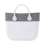 Borsa O Bag con bordo in denim ricamo sangallo ecru estate 2017