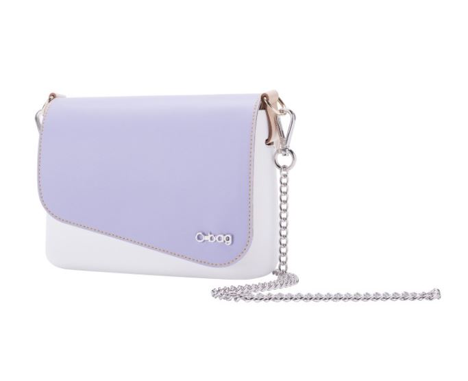Borsa a tracolla o bag O Pocket con pattina ecopelle slide color glicine primavera estate 2017