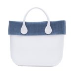 Borsa o Bag con nuovo bordo in lino delave blu avio primavera estate 2017