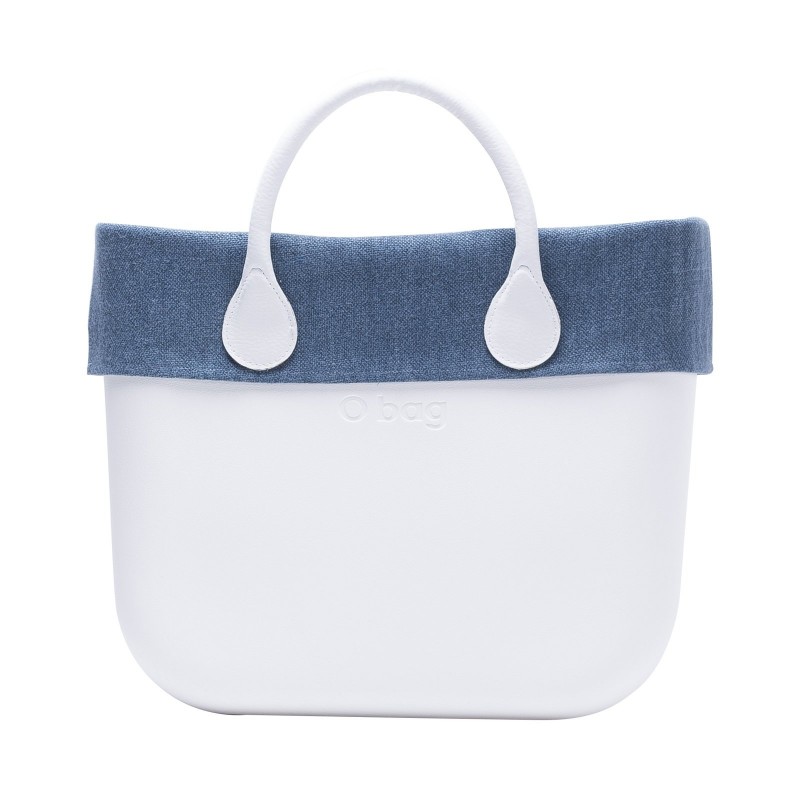 Borsa o Bag con nuovo bordo in lino delave blu avio primavera estate 2017