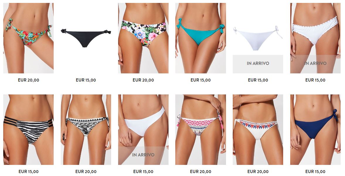 Catalogo prezzi costumi da bagno Calzedonia estate 2017