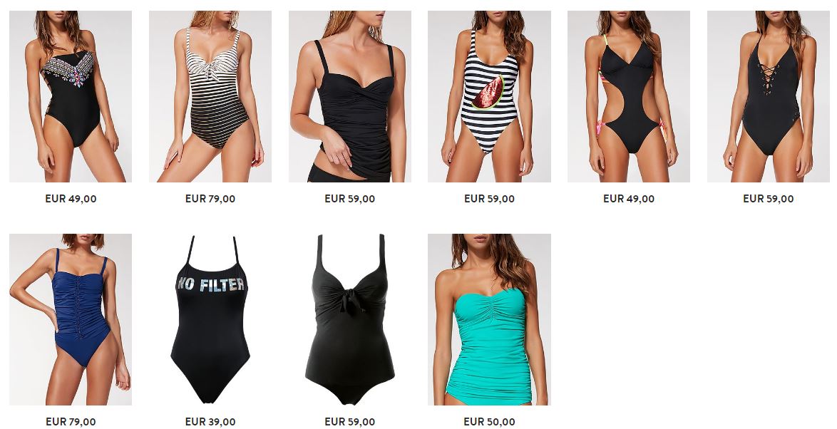 Costumi interi e trikini Calzedonia estate 2017