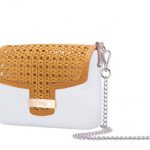 Nuova O Pocket con pattina in tessuto traforato color ocra estate 2017