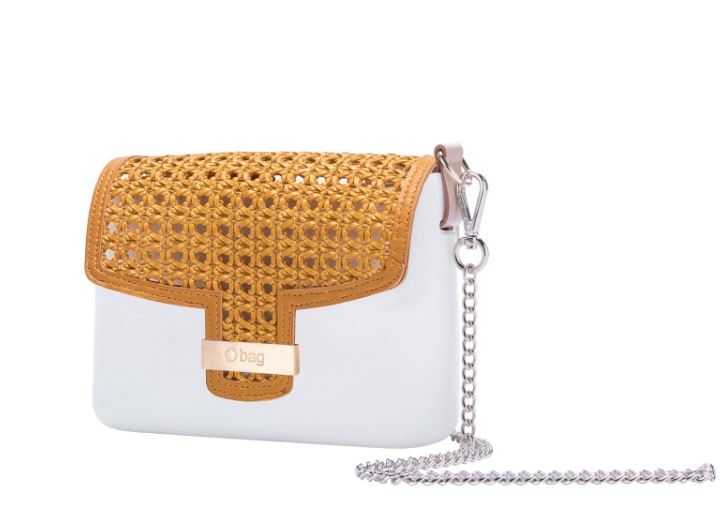 Nuova O Pocket con pattina in tessuto traforato color ocra estate 2017