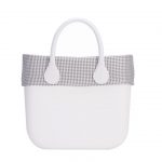 Nuovo bordo borsa O Bag mini in tessuto fantasia micro check neri primavera estate 2017