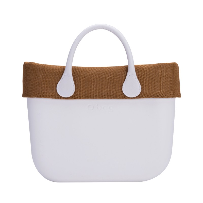 Nuovo bordo in juta borse O bag estate 2017 colore ocra