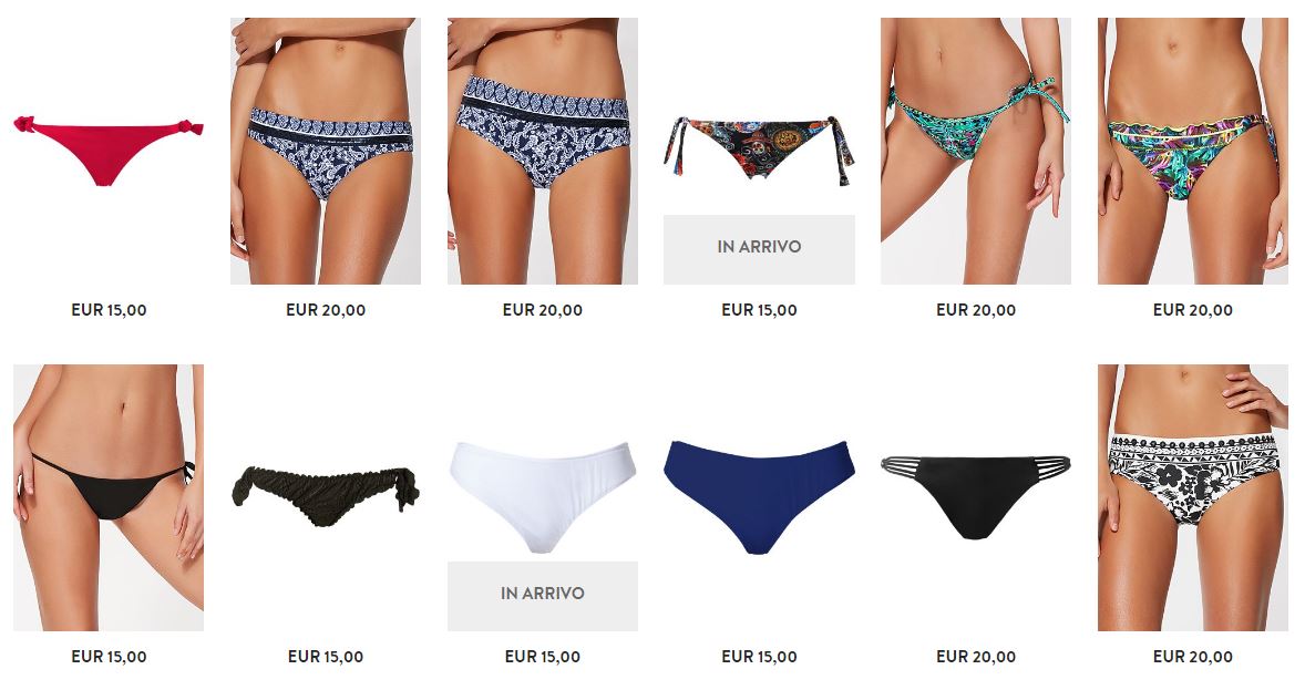 Slip costumi da bagno Calzedonia collezione estate 2017