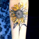 Tatuaggio Fiore di Girasole simbolo di gioia