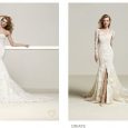 Abiti a sirena in pizzo con scollo a cuore e maniche lunghe Pronovias 2018