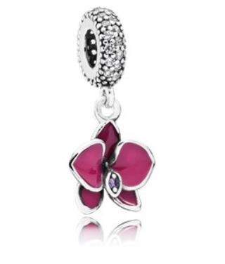 Charm Pendente Orchidea Porpora prezzo 45 euro