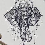Disegno per Tatuaggio Elefante Mandala