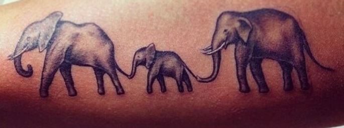 Elefanti Tatuaggio con significato Famiglia