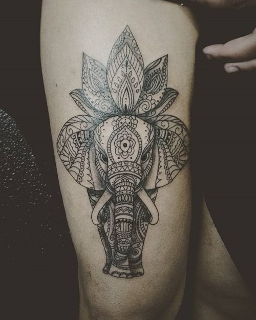Immagine Tattoo Elefante Mandala
