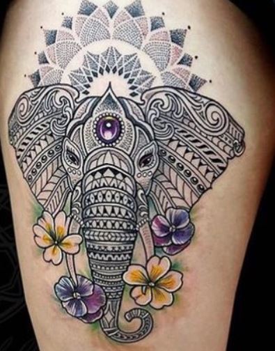 Tatuaggio Elefante Mandala Foto