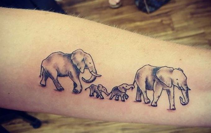 Tatuaggio Famiglia di Elefanti
