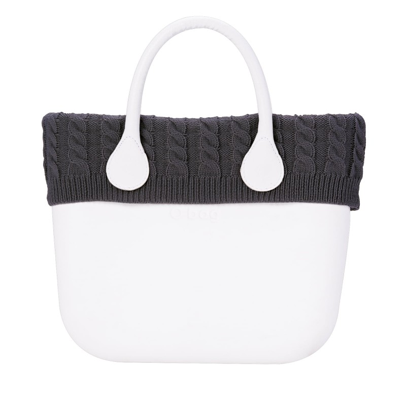 Bordo invernale in lana treccia borsa O Bag colore antracite