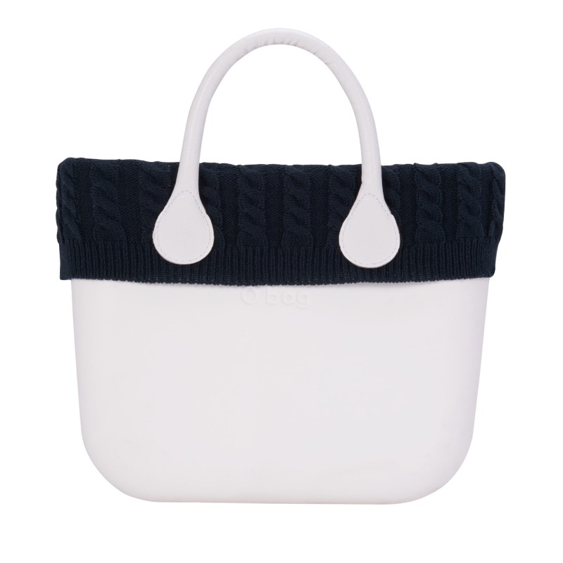 Bordo invernale in lana treccia borsa O Bag colore blu