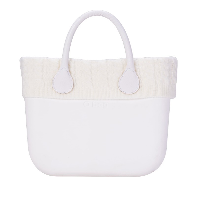 Bordo invernale in lana treccia borsa O Bag colore latte