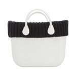 Borsa o bag con bordo in lana a coste larghe nera inverno 2017 2018