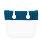 Borsa o bag con bordo in lana a coste larghe ottanio inverno 2017 2018
