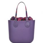 Nuova borsa O bag Mini viola melanzana autunno 2017 con sacca interna fantasia Folk