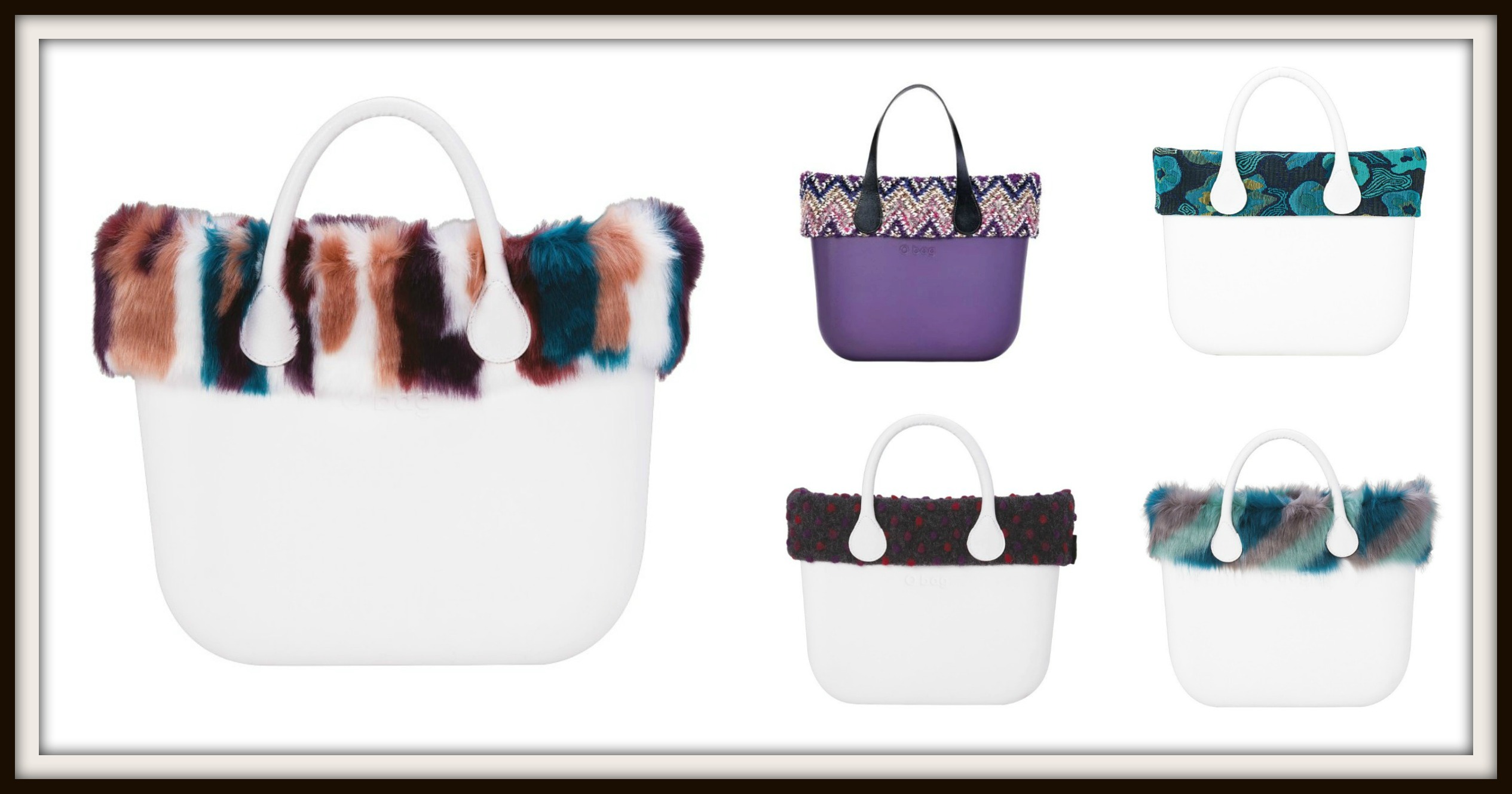 Nuovi bordi Borse O bag in ecopelliccia e tessuto autunno inverno 2017 2018