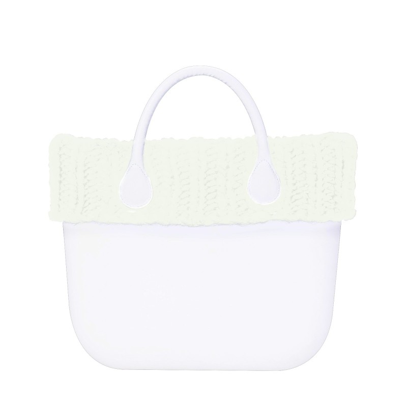 Nuovo Bordo in lana maxi treccia Borsa O Bag colore bianco