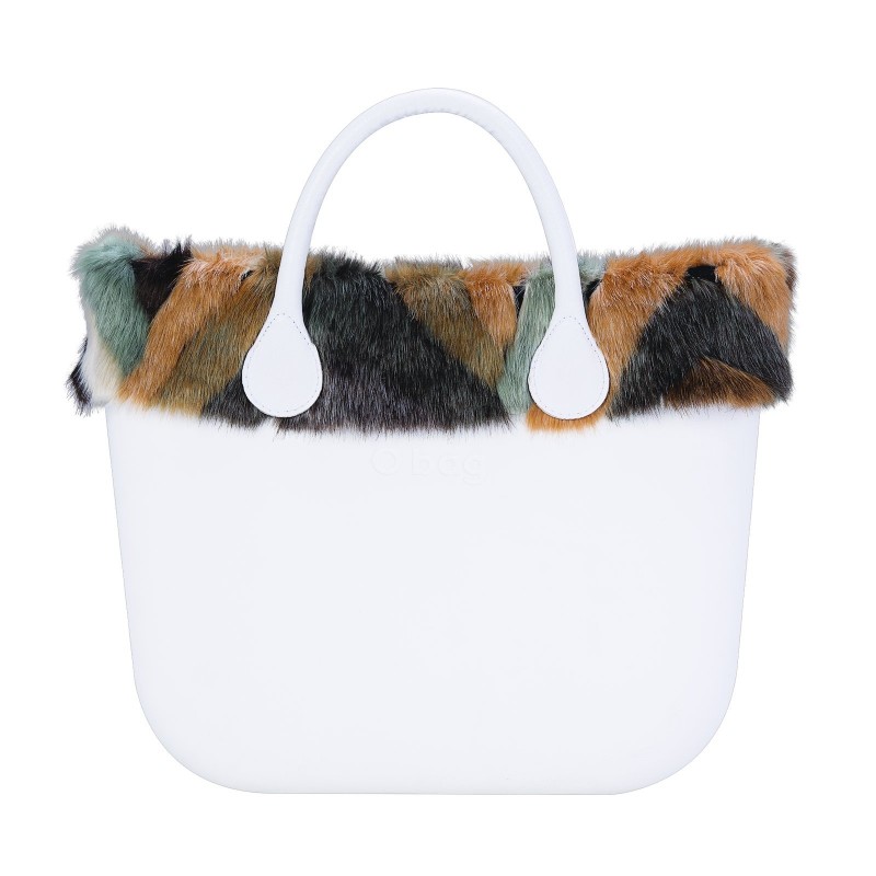 Nuovo bordo in ecopelliccia borse O Bag lapin spigato