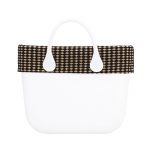 Nuovo bordo in tessuto fantasia rombi borsa O Bag collezione inverno 2017 2018 prezzo 39 euro