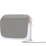 O Pocket con pattina in ecopelliccia lapin brinato grigio collezione autunno inverno 2017 2018