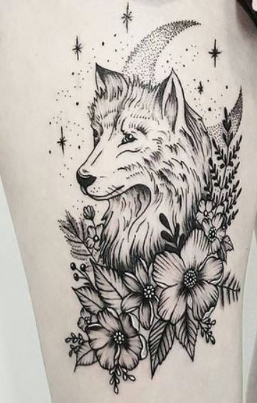 Tatuaggio Lupo da donna