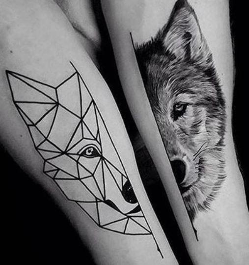 Tatuaggio geometrico Lupo