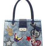 Borsa a mano in denim con applicazioni Guess modello Elia