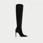 Elegante stivale in pelle scamosciata Zara prezzo 89 95 euro
