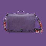 Nuova Borsa O Folder Mini con patta in ecopelle Melanzana inverno 2017 2018