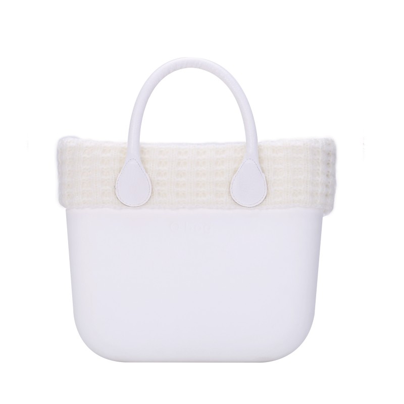 Nuovo Bordo O Bag Mini in lana treccina bianco latte collezione inverno 2017 2018